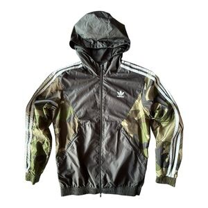 adidas Originals Full Zip Hooded Camo Jacket, Medium